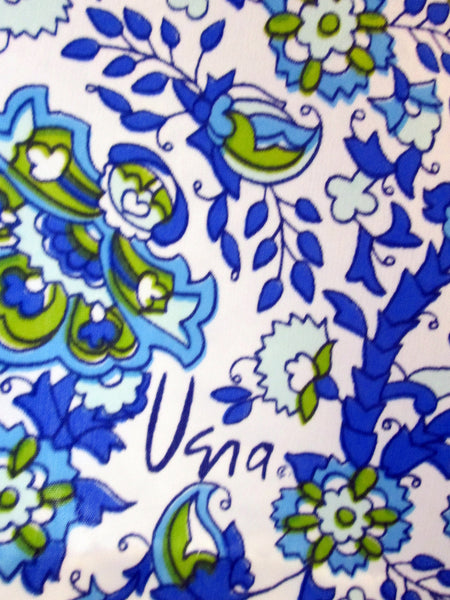 1960s Vera Blue Paisley Floral Shirt