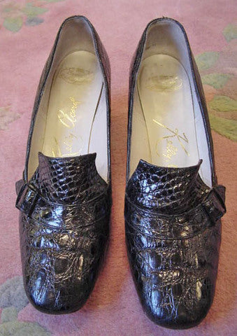 1960s Black Alligator Shoes