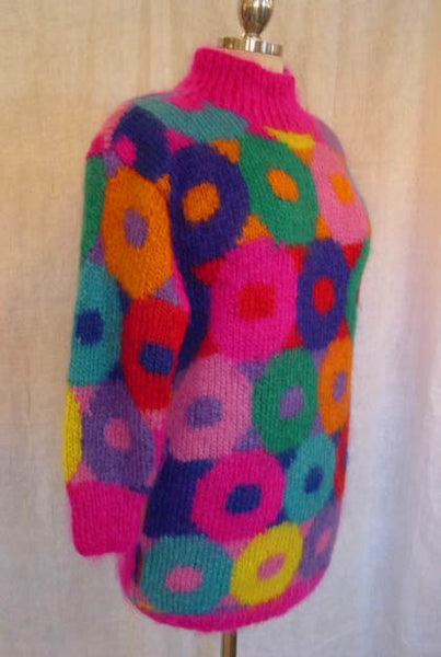1980s Neon Doughnut Mohair Sweater