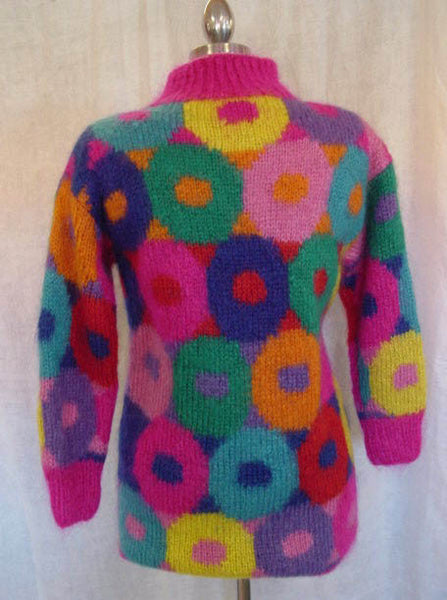 1980s Neon Doughnut Mohair Sweater