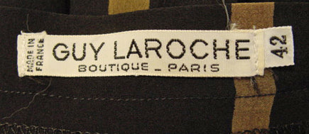 1980s Guy Laroche Silk Windowpane Skirt