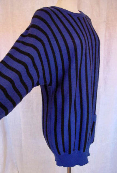 1980s Krizia Blue Sweater Dress