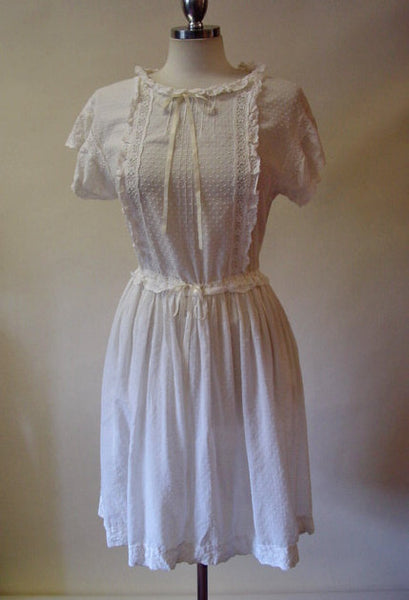 1980s Laura Ashley Romantic White Dress