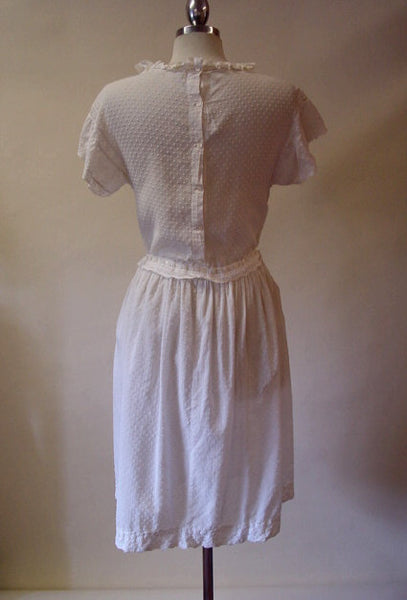 1980s Laura Ashley Romantic White Dress