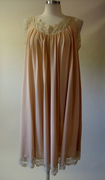 1960s Lucie Ann Nude Nightgown