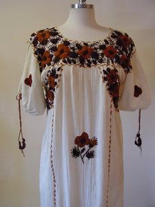 1970s Mexican Embroidered Dress