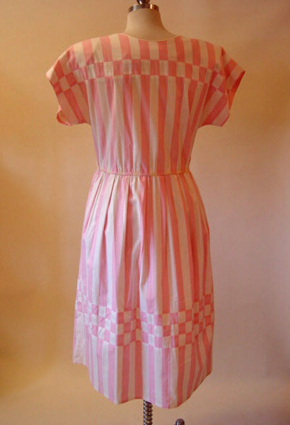 1970s Pink Stripe Dress