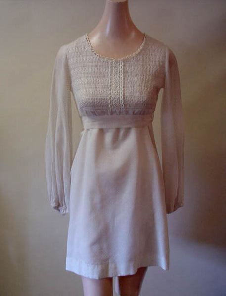 1960s White Cupcake Dress